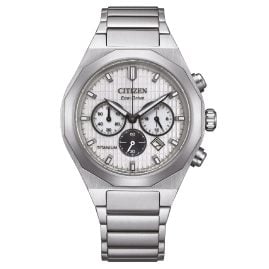 Citizen CA4690-51A Eco-Drive Herren-Solaruhr Chronograph Titan Silberfarben