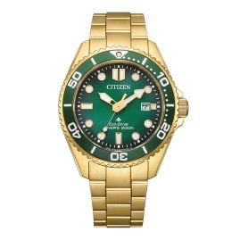 Citizen BN0262-59W Promaster Eco-Drive Herrenuhr 20 bar Goldfarben/Grün