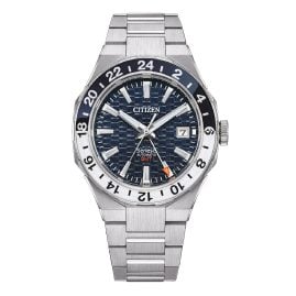 Citizen NB6034-58L Herrenuhr Automatik Series 8 GMT Stahl/Blau