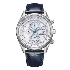Citizen AT8260-18A Eco-Drive Solar Funk-Armbanduhr für Herren mit Lederband