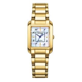 Citizen EW5602-81D Eco-Drive Solar Damen-Armbanduhr Goldfarben/Perlmutt