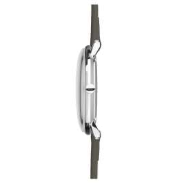 Junghans 47/4555.02 max bill Damenuhr mit Lederband Grau/Rosa