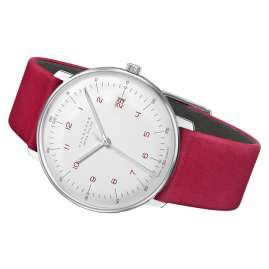 Junghans 59/4325.02 max bill Unisex-Funkuhr Mega Solar Rot