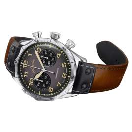 Junghans 27/3493.00 Meister Pilot Chronoscope Fliegeruhr Braun/Anthrazit