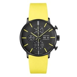 Junghans 27/4473.00 Form A Chronoscope Herrenarmbanduhr Gelb/Schwarz