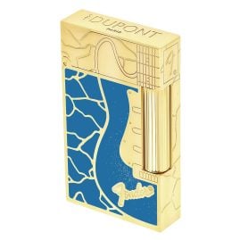 S.T. Dupont C16026CL Feuerzeug Linie 2 Fender Türkis/Goldfarben