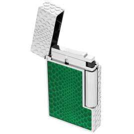 S.T. Dupont C16078 Feuerzeug Linie 2 Snake Silberfarben/Grün