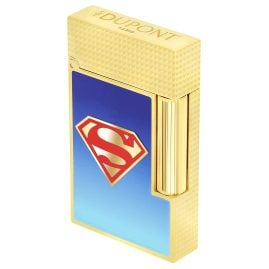 S.T. Dupont C16027CL Feuerzeug Linie 2 D.C. Comics Superman Goldfarben/Türkis LE
