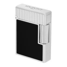 S.T. Dupont C14121 Feuerzeug Linie 1 Vertikale Linien Silberfarben/Schwarz