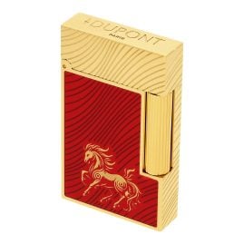 S.T. Dupont C16080CL Feuerzeug Linie 2 Chinesisches Jahr des Pferdes Rot