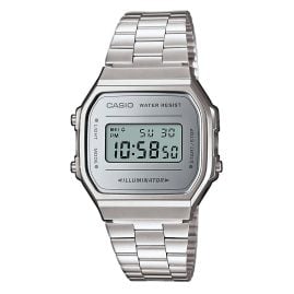 Casio A168WEM-7EF Iconic Armbanduhr Digital Silberfarben