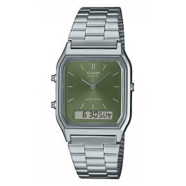 Casio AQ-230A-3AMQYES Armbanduhr Collection Edgy Ana-Digi Silber/Grün