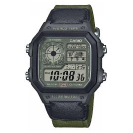 Casio AE-1200WHUB-3AVEF Herrenuhr Digital mit Stoffband Khaki