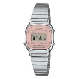 Casio LA670WEA-4A2EF Vintage Mini Damenuhr Digital Silber-/Rosafarben