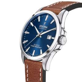 Festina F20025/3 Herren-Armbanduhr Braun/Blau mit Saphirglas