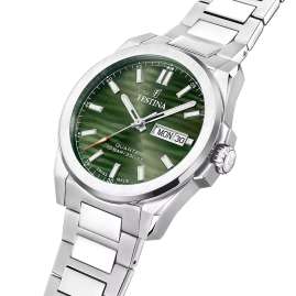 Festina F20073/4 Herren-Armbanduhr Stahl/Grün mit Saphirglas