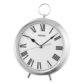Seiko QXG155S Tischuhr Silberfarben/Weiß