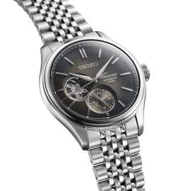 Seiko SPB471J1 Presage Automatik-Herrenuhr Classic Open Heart Grau