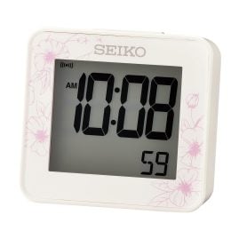 Seiko QHL097W Digitalwecker mit Stoppuhr Quarz Weiß