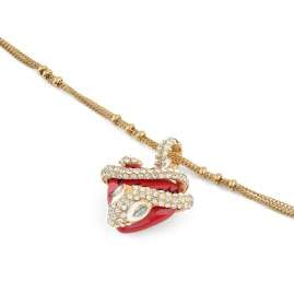 Guess JUBN05474JWYGT/U Damen-Halskette Herz Schlange Goldfarben