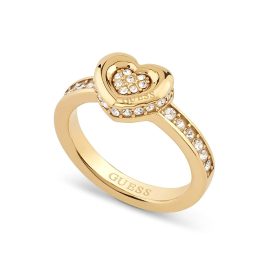 Guess JUBR05464JWYG Damenring Herz Pave Goldfarben