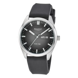 Regent F-1590 Herren-Armbanduhr Gut Ablesbar Edelstahl/Schwarz