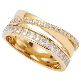 Leonardo 02544 Damenring Sarah Edelstahl Goldfarben