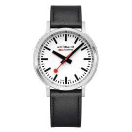 Mondaine MST.4101B.LBV.2SE Herrenuhr stop2go mit Lederband 41 mm