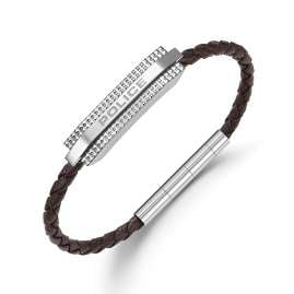 Police PEAGB0038104 Herrenarmband Gripcord Braun/Stahl