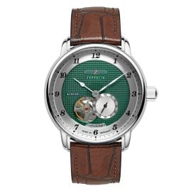 Zeppelin 8566-2 Herrenuhr Automatik Open Heart Friedrichshafen Braun/Grün