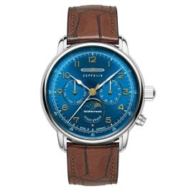 Zeppelin 9636-3 Herrenuhr 100 Jahre Mediterranée Mondphase Braun/Blau