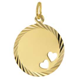 trendor 68739 Gravur-Anhänger Gold 333/8K Ø 16 mm Gravurplatte