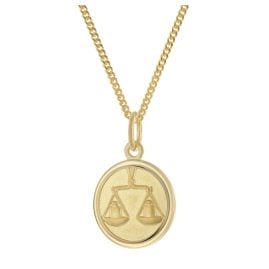 trendor 28468-10 Kinder Sternzeichen Waage Gold 333 mit vergoldeter Kette