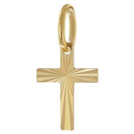 trendor 28968 Kreuz-Anhänger 333 Gold Mit Vergoldeter Silberkette für Kinder