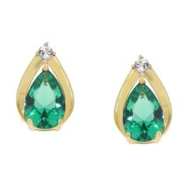 trendor 21185 Damen-Ohrringe Gold 333 / 8K Ohrstecker Smaragd