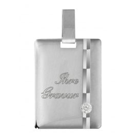 trendor 87356 Herren-Anhänger mit Namen 925 Silber Gravurplatte 20x14,5 mm