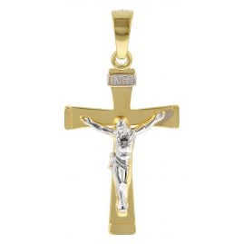 trendor 78803 Kruzifix-Anhänger für Herren 585 Gold Bicolor 29 mm