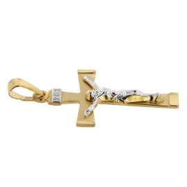 trendor 78803 Kruzifix-Anhänger für Herren 585 Gold Bicolor 29 mm