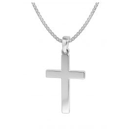 trendor 35844 Herren-Halskette mit Kreuz-Anhänger Silber 925
