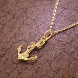 trendor 35801 Anker Gold-Anhänger 333 mit goldplattierter Halskette