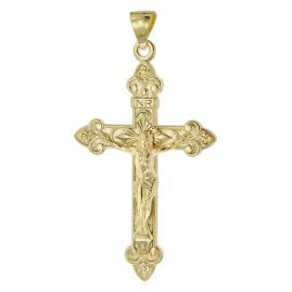 trendor 51999 Kreuz-Anhänger mit Korpus Gold 585 (14 Karat) 40 x 27 mm