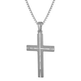 trendor 63836 Herren-Halskette mit Kreuz-Anhänger 925 Silber