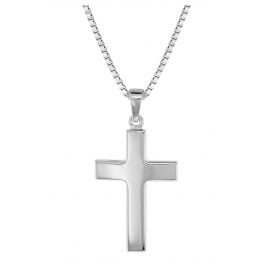 trendor 08474 Herren-Halskette mit Kreuz 27 mm Sterlingsilber 925