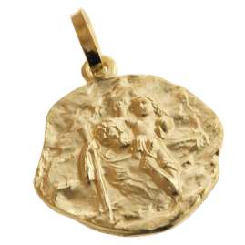 trendor 75256 Anhänger Christophorus Gold 585 (14 Karat) Ø 16 mm
