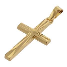 trendor 75438 Kreuz-Anhänger Gold 750 / 18K mit goldplattierter Kette