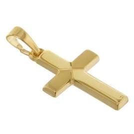 trendor 75680 Kreuz-Anhänger für Kinder Gold 333 mit goldplattierter Halskette