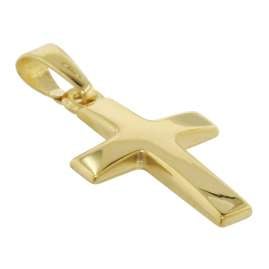 trendor 75692 Kreuz Anhänger für Kinder Gold 333 + Halskette Silber vergoldet