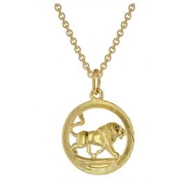 trendor 75940-08 Sternzeichen Löwe Gold 333 Anhänger Ø 16 mm + Halskette