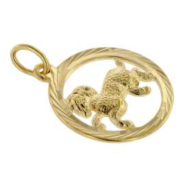 trendor 75940-04 Sternzeichen Widder Gold 333 Anhänger Ø 16 mm + Halskette
