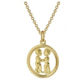 trendor 75940-06 Sternzeichen Zwilling Gold 333 Anhänger Ø 16 mm + Halskette